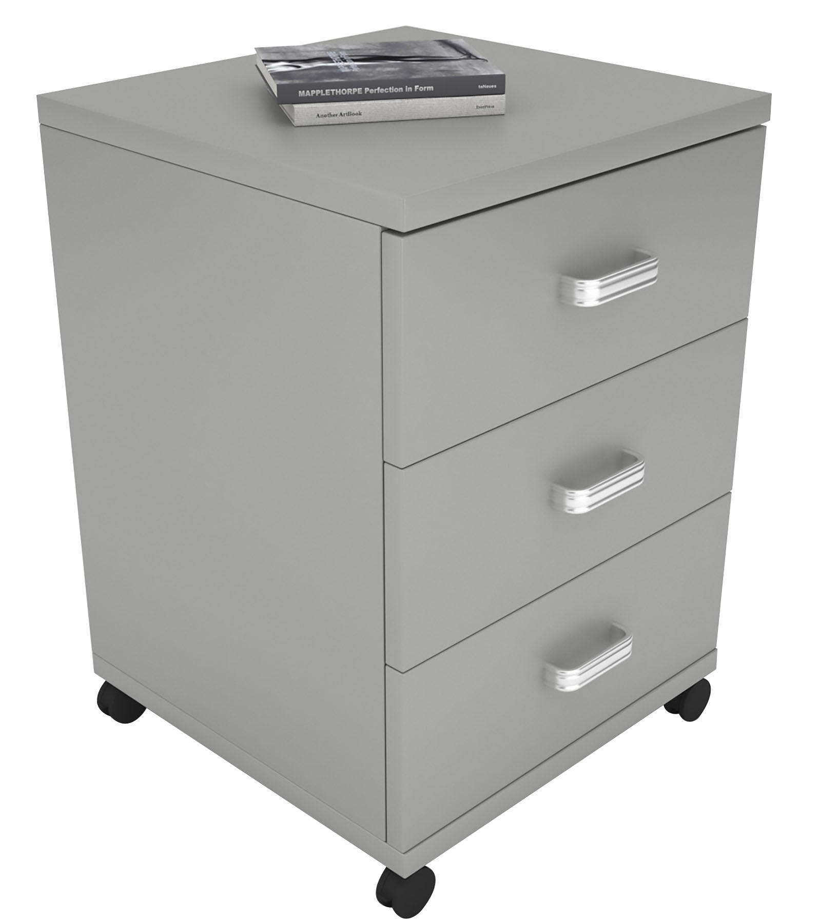 ROLLCONTAINER Grau  - Silberfarben/Grau, Basics, Holzwerkstoff/Kunststoff (45/58/44cm) - MID.YOU