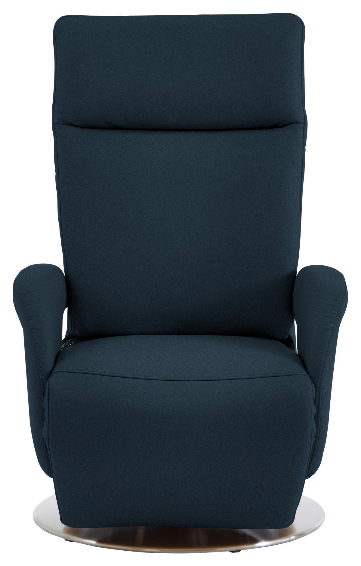RELAXSESSEL in Leder Dunkelblau  - Edelstahlfarben/Dunkelblau, Design, Leder/Metall (70/108/80cm) - Cantus