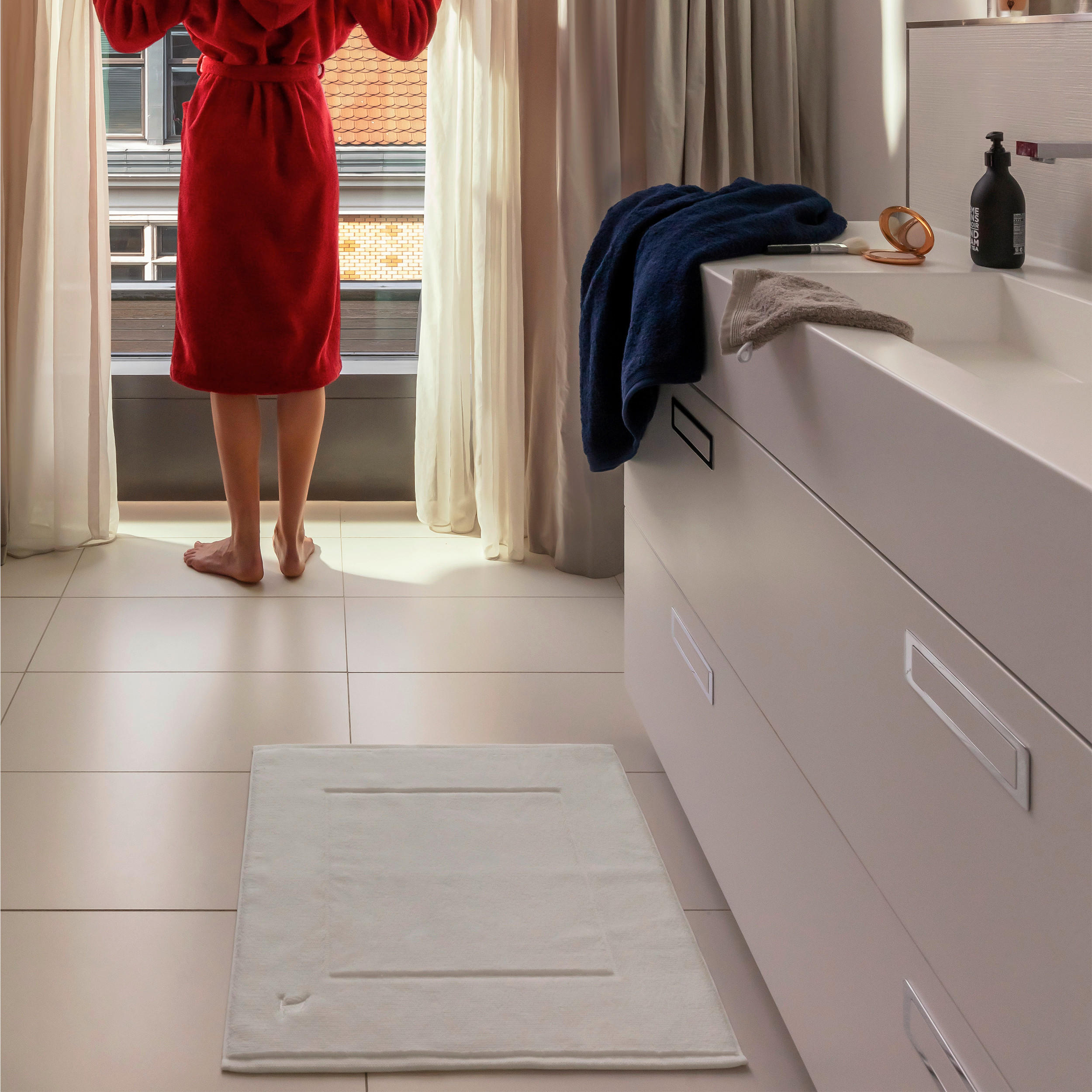 BADTEPPICH Superwuschel Weiß 60/60 cm  - Weiß, Basics, Textil (60/60cm) - Moeve