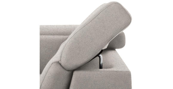 WOHNLANDSCHAFT inkl.Funktionen Ecru Webstoff - Ecru/Silberfarben, Design, Textil/Metall (168/320/226cm) - Xora