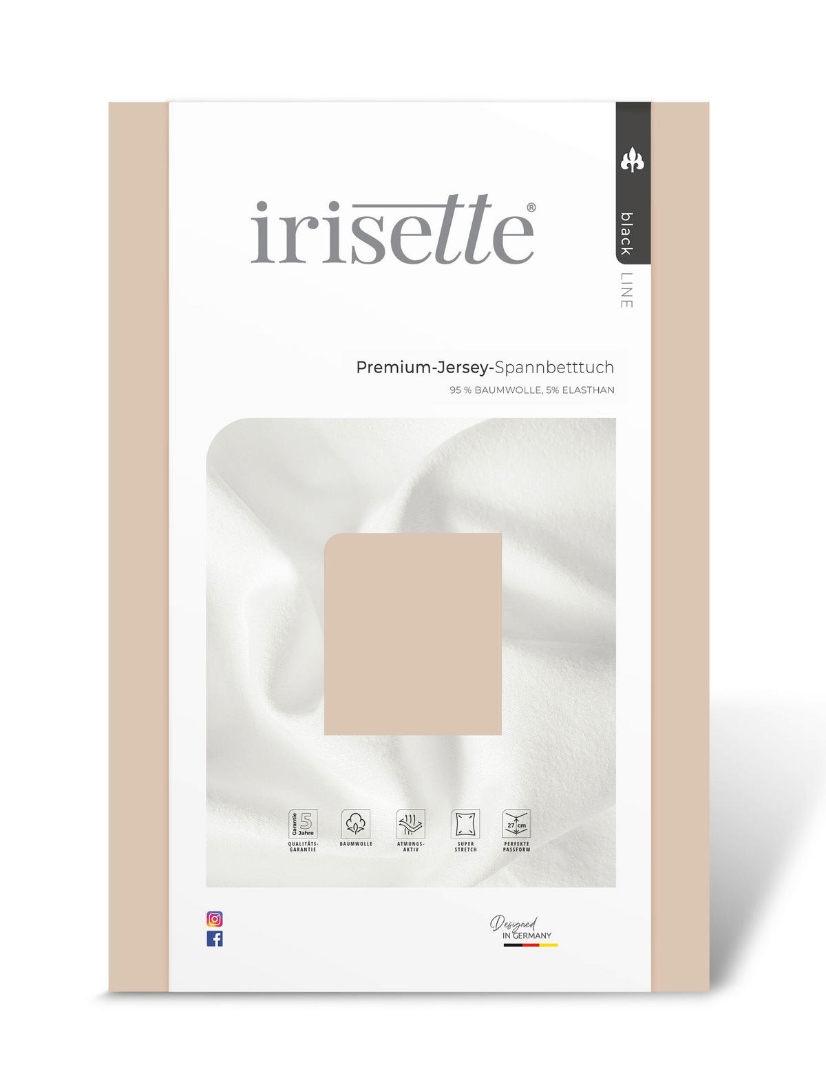 SPANNBETTTUCH Jersey  - Beige, Basics, Textil (180-200/200-220cm) - Irisette