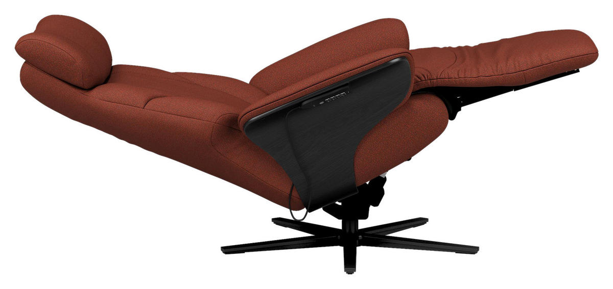 RELAXSESSEL Flachgewebe Relaxfunktion, Kopfteilverstellung, Fußteilverstellung, Rücken echt    - Rot/Schwarz, Design, Holz/Textil (86/116/87cm) - Stressless