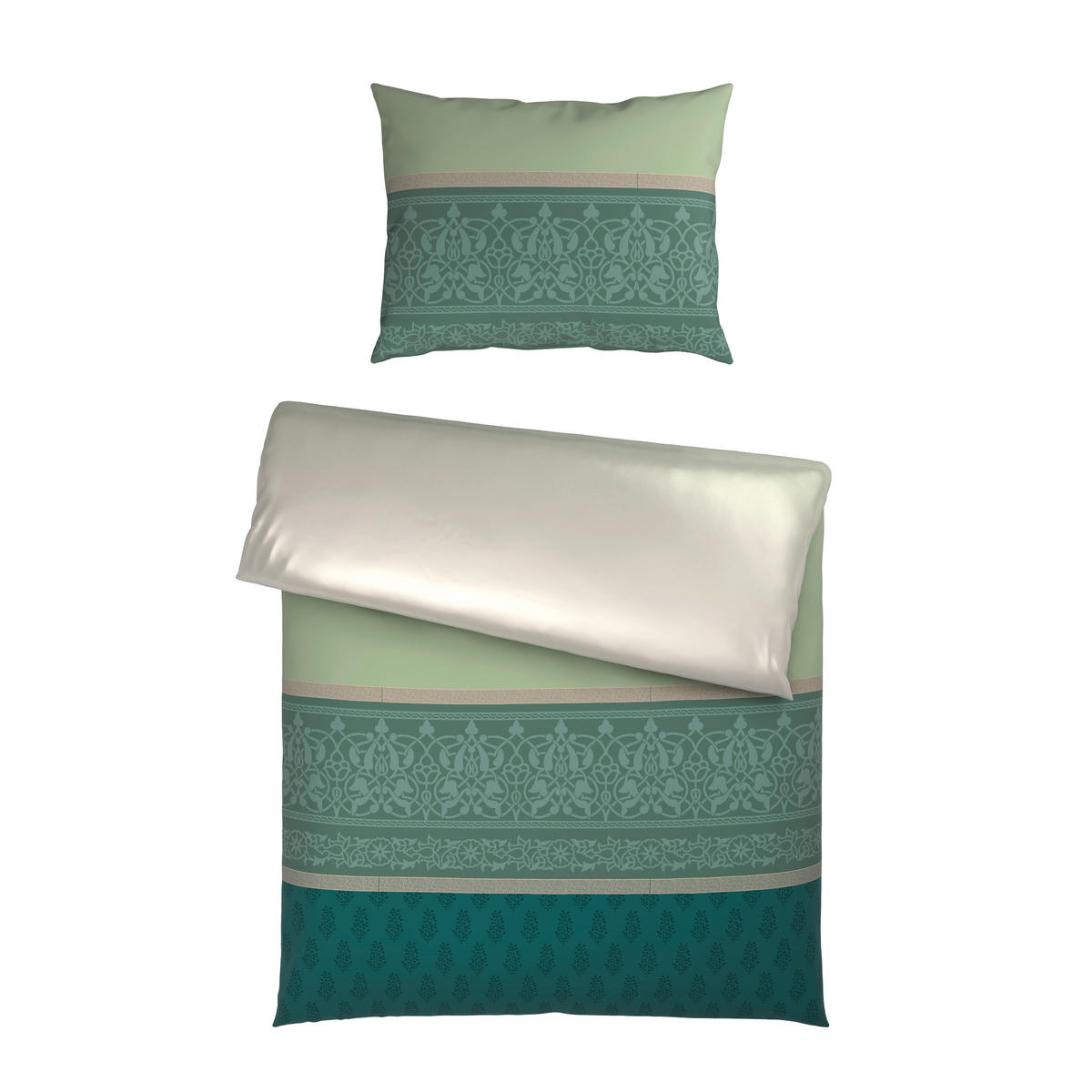POSTELJNINA Neva 140/200 cm saten zelena  - zelena, Konvencionalno, tekstil (140/200cm) - Bio:Vio