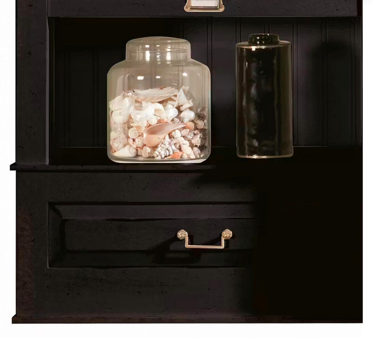 WOHNWAND UrbanClass 3-teilig  in Schwarz  311/238,5/52-46,5 cm  - Schwarz/Bronzefarben, LIFESTYLE, Holz/Metall (311/238,5/52-46,5cm) - Livetastic