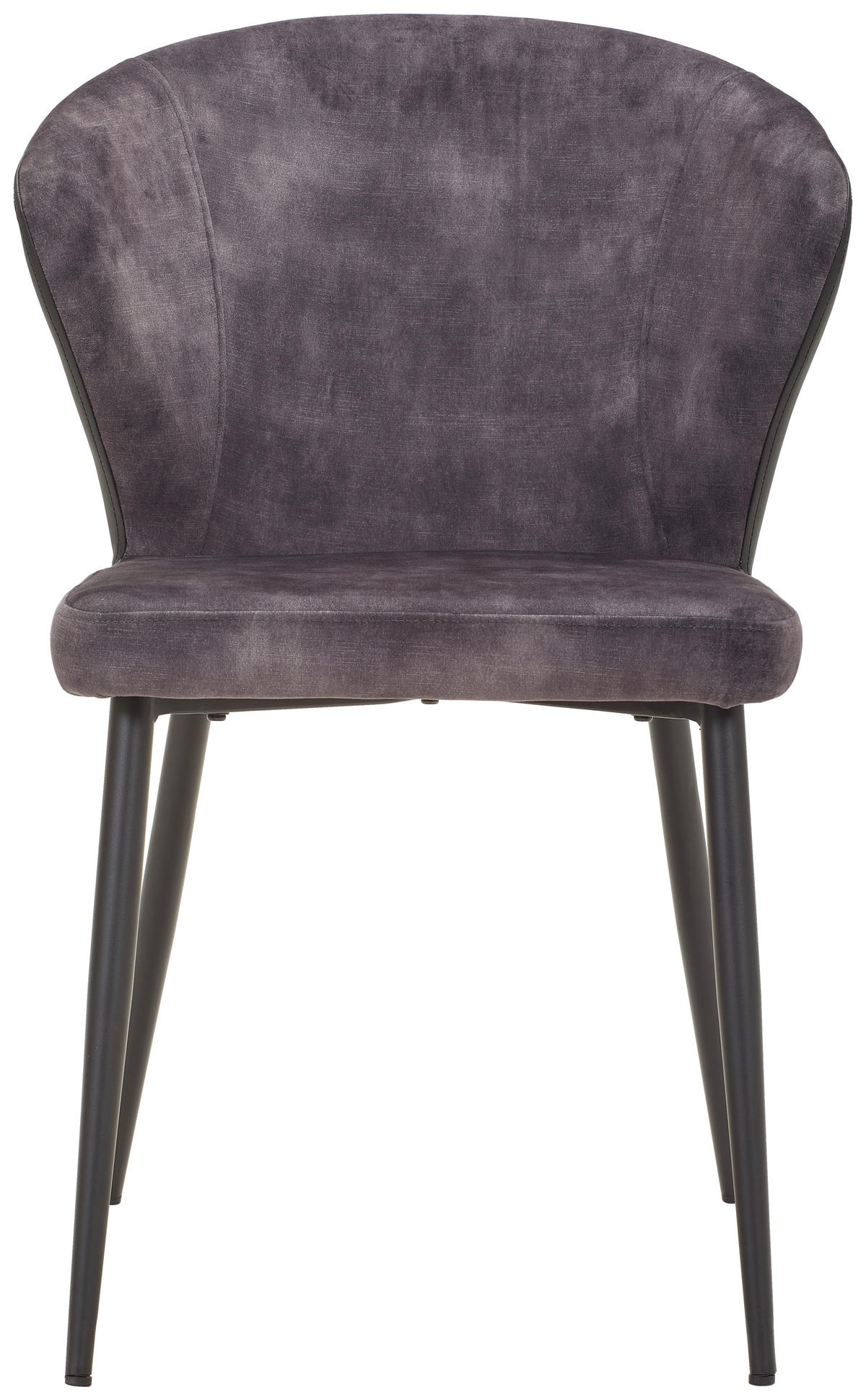 STUHL  in Eisen Lederlook, Samt Metall, Textil  - Dunkelgrau/Schwarz, MODERN, Textil/Metall (57/79/53cm) - Livetastic