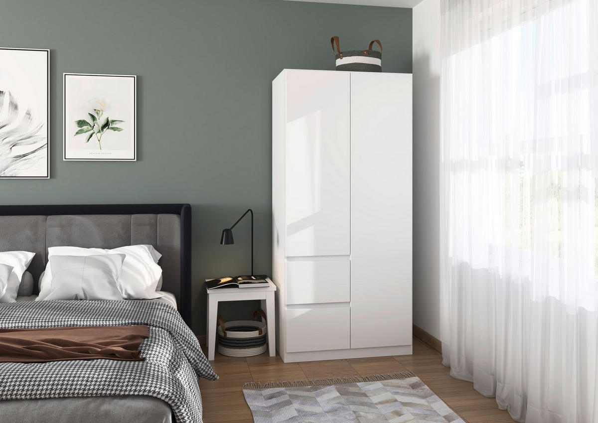 DREHTÜRENSCHRANK  in Weiß  - Weiß, Basics, Holzwerkstoff (91/197/54cm) - Rauch Möbel