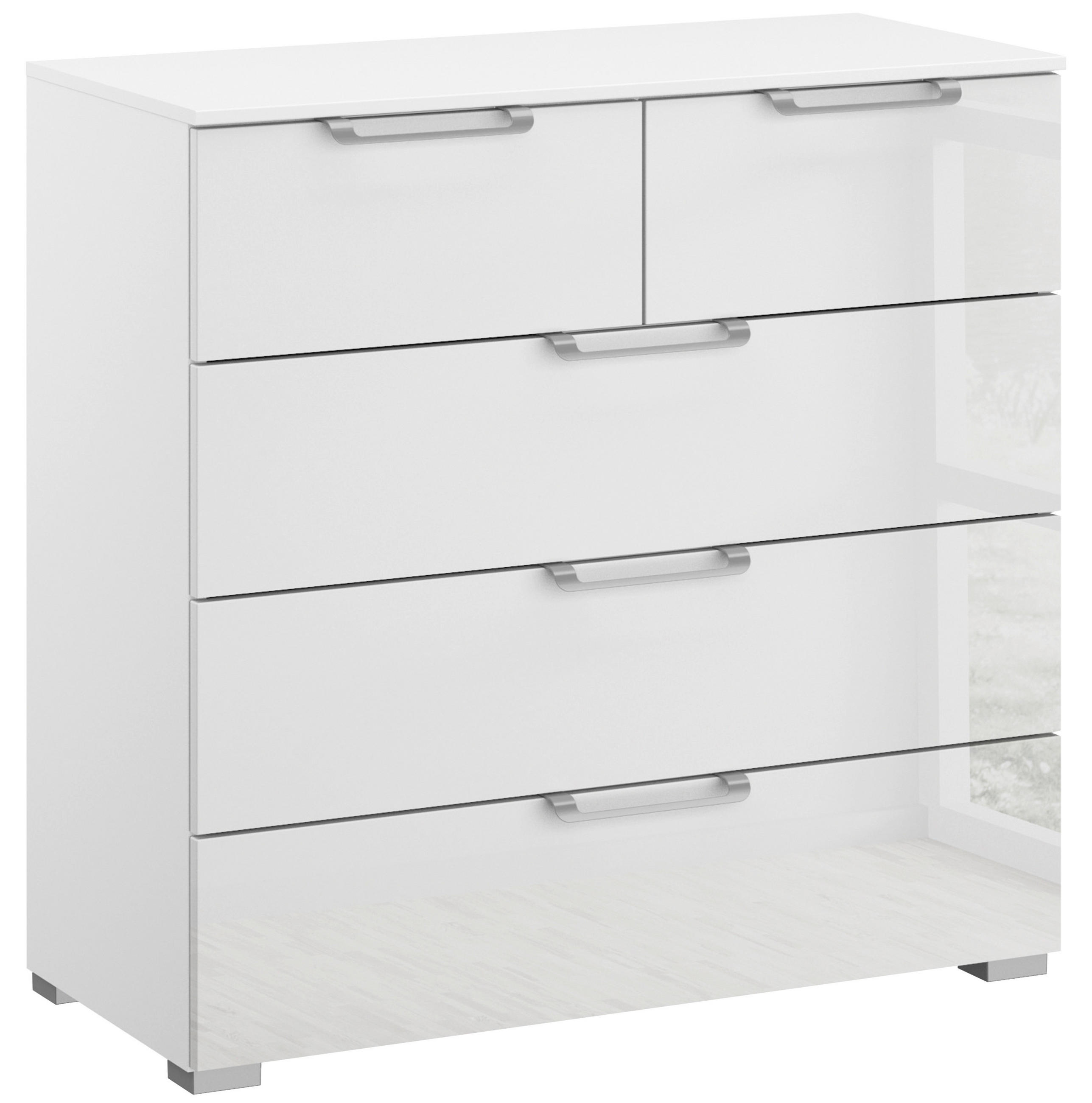 KOMMODE 80/81/42 cm Klar, Weiss  - Klar/Weiss, Design, Glas/Holzwerkstoff (80/81/42cm) - Novel