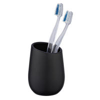 Pahar Pentru Periuțe De Dinți ceramică  - negru, Basics, ceramică (8/11/8cm) - Wenko