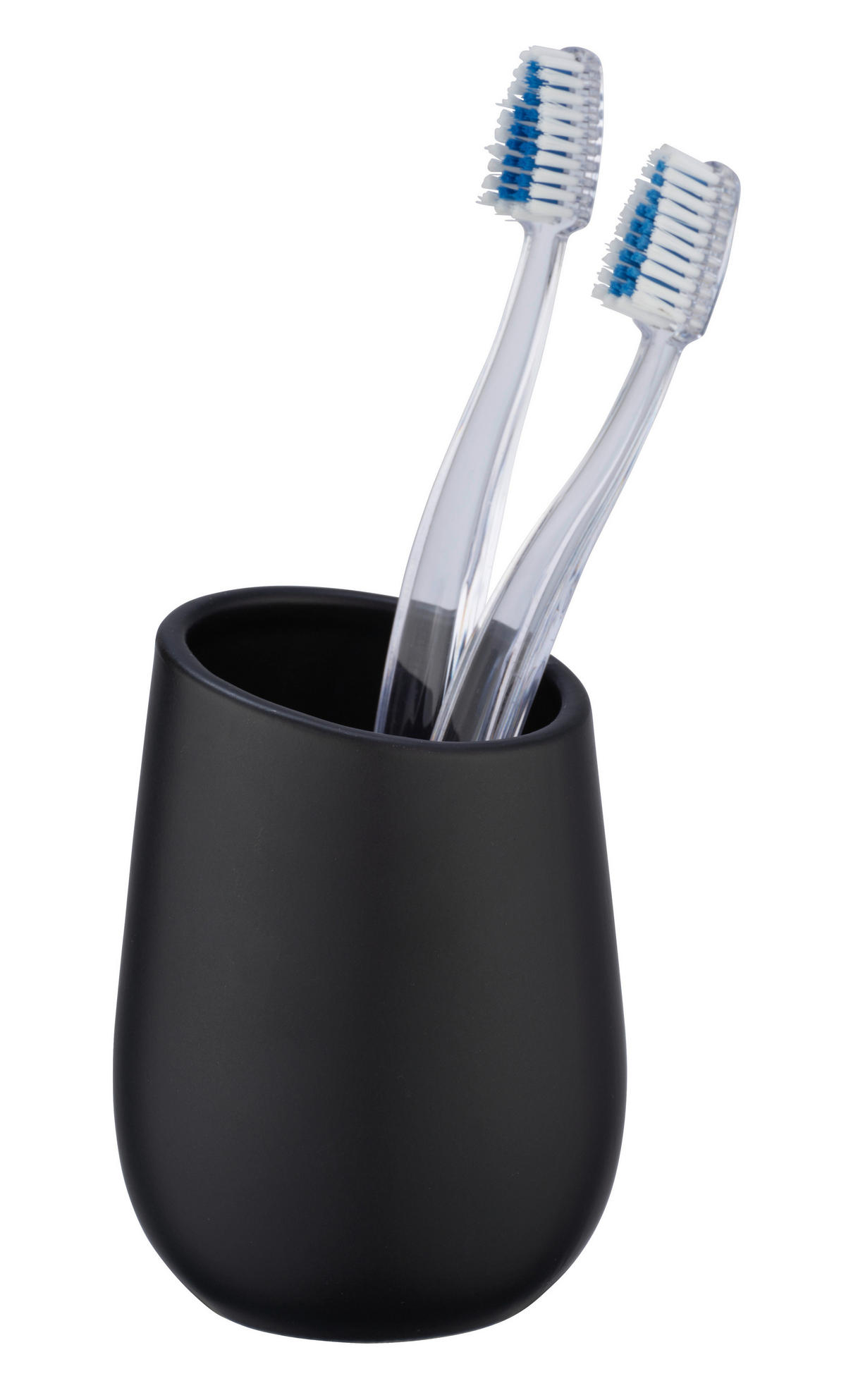 Pahar Pentru Periuțe De Dinți ceramică  - negru, Basics, ceramică (8/11/8cm) - Wenko