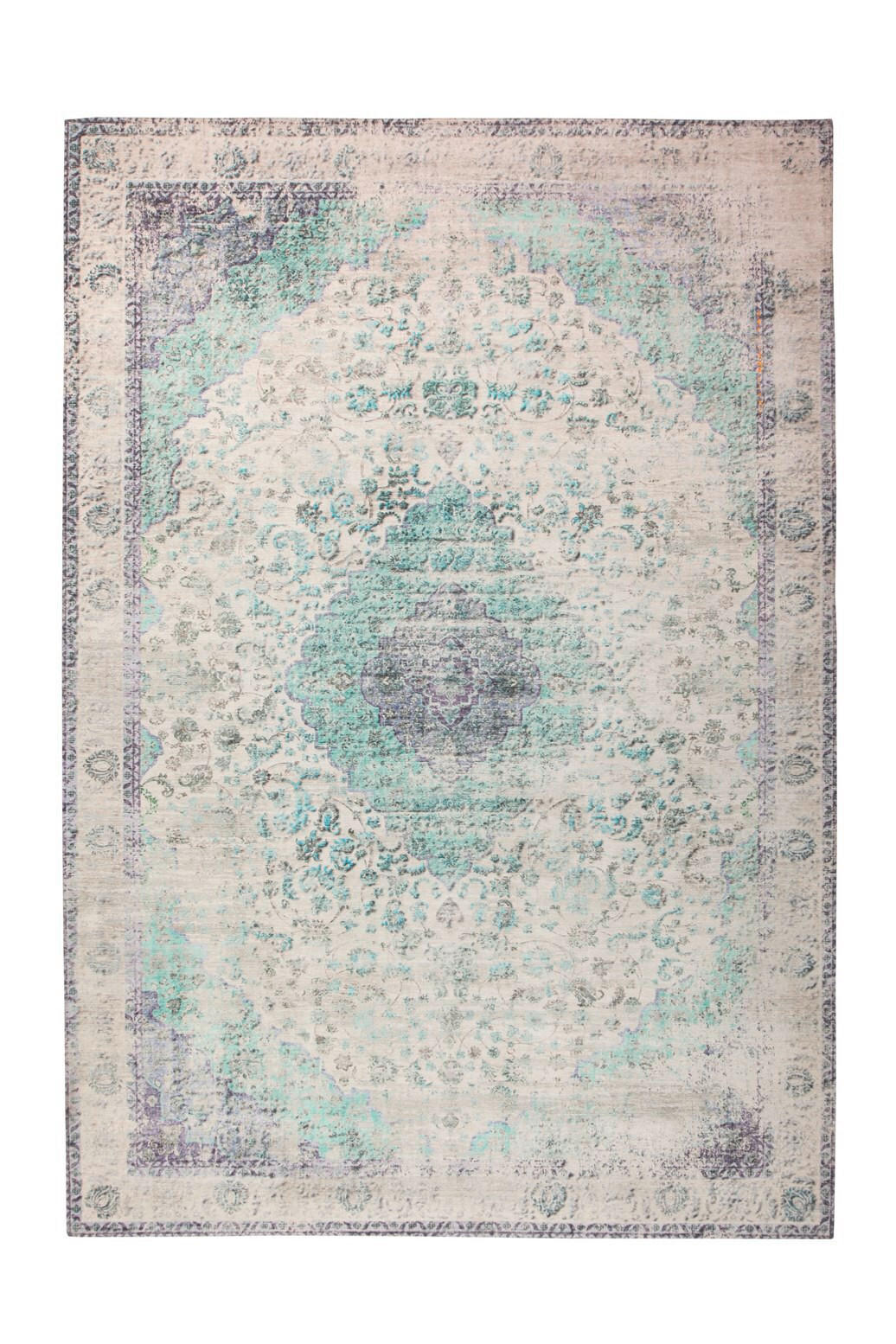 FLACHWEBETEPPICH 200/290 cm QJZQ5-200-290-E Creme, Mintgrün  - Creme/Mintgrün, KONVENTIONELL, Textil (200/290cm)