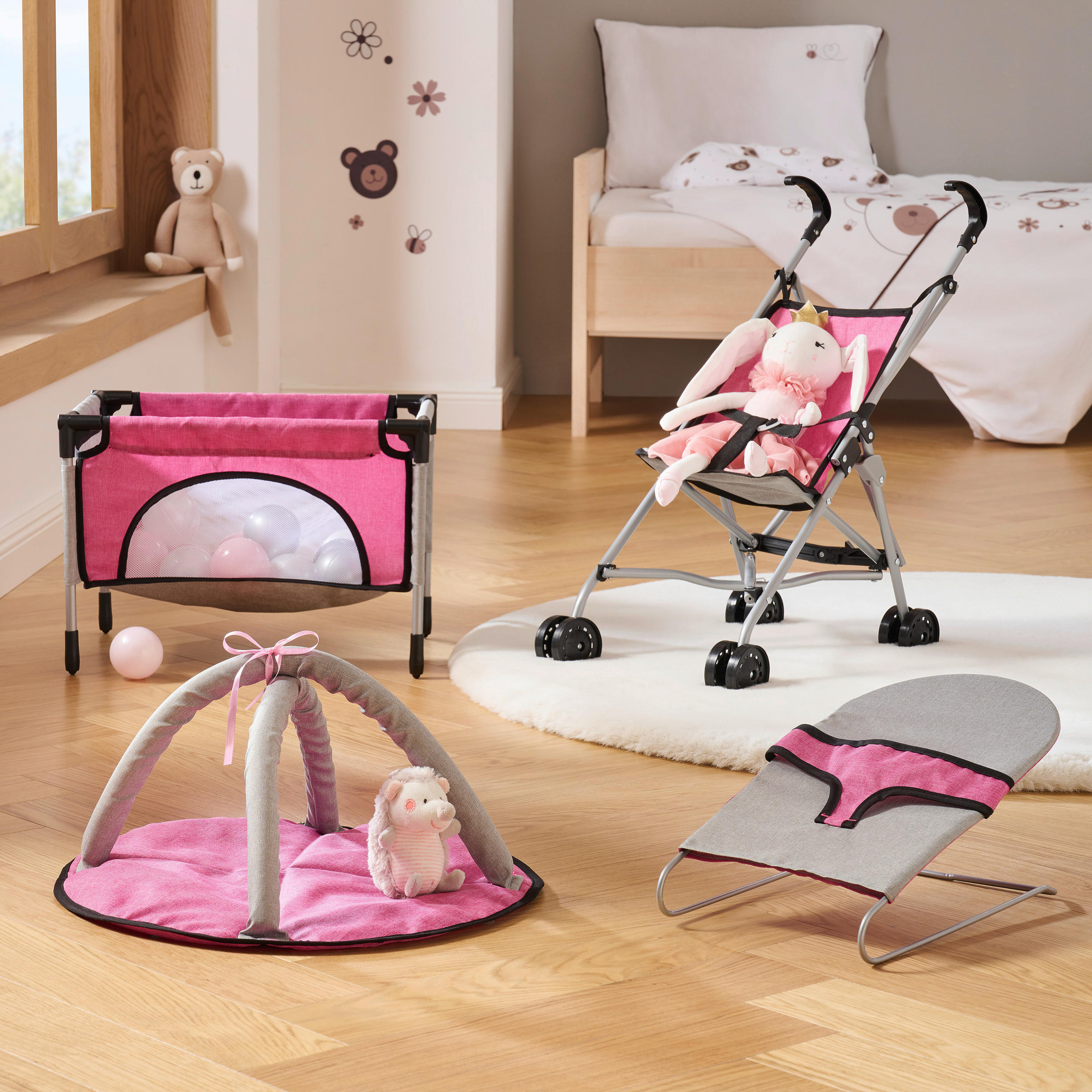 GOLFOVÝ KOČÁREK PRO PANENKY - vícebarevná, Basics, kov/textil - My Baby Lou