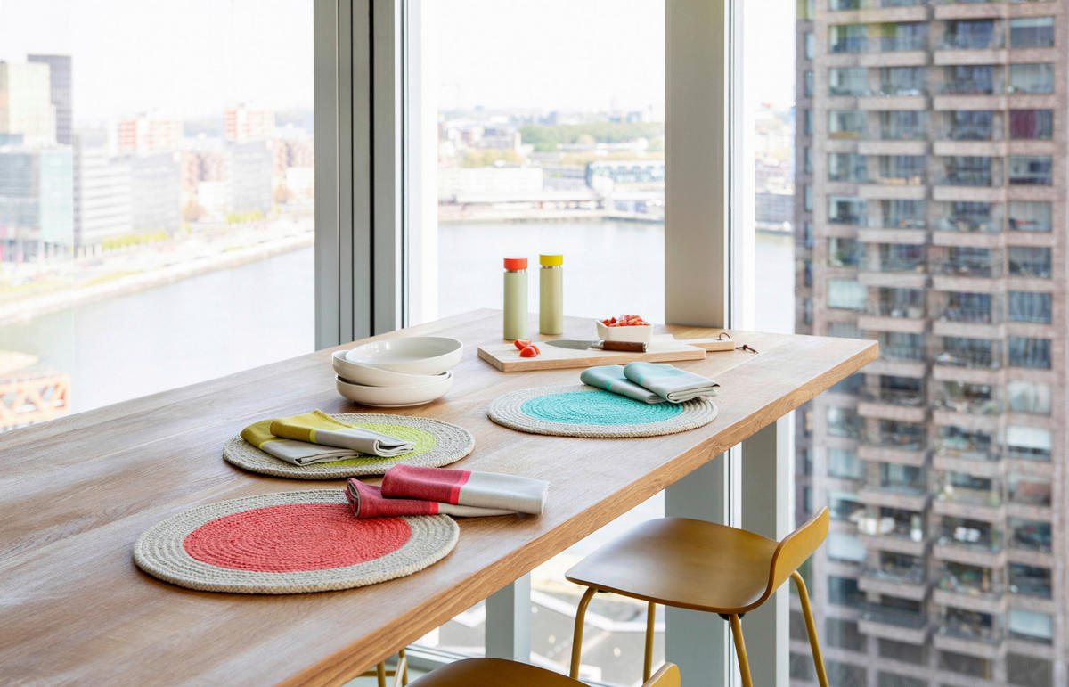 TISCHSET REMEMBER Textil Creme, Mintgrün  - Creme/Mintgrün, Basics, Textil (38/38/0,5cm) - REMEMBER