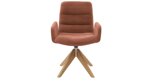 ARMLEHNSTUHL  in Cord  - Rostfarben/Naturfarben, Design, Holz/Textil (61/88/66cm) - Dieter Knoll