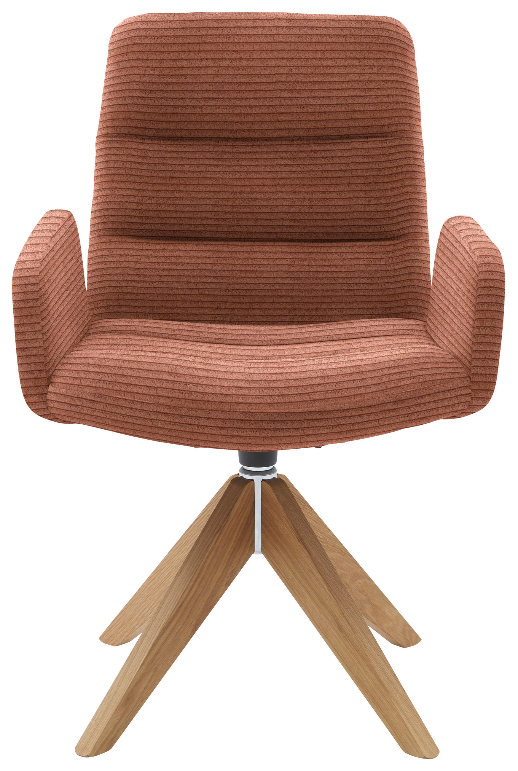 ARMLEHNSTUHL  in Cord  - Rostfarben/Naturfarben, Design, Holz/Textil (61/88/66cm) - Dieter Knoll