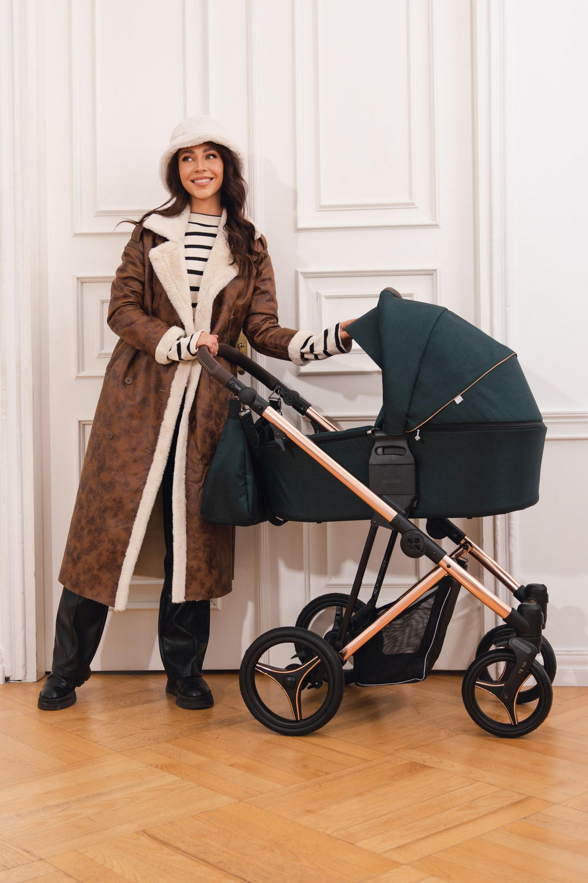 DJEČJA KOLICA  Flavio Premium  - tamno zelena, Basics, tekstil/metal (50/90/50cm) - Bebetto