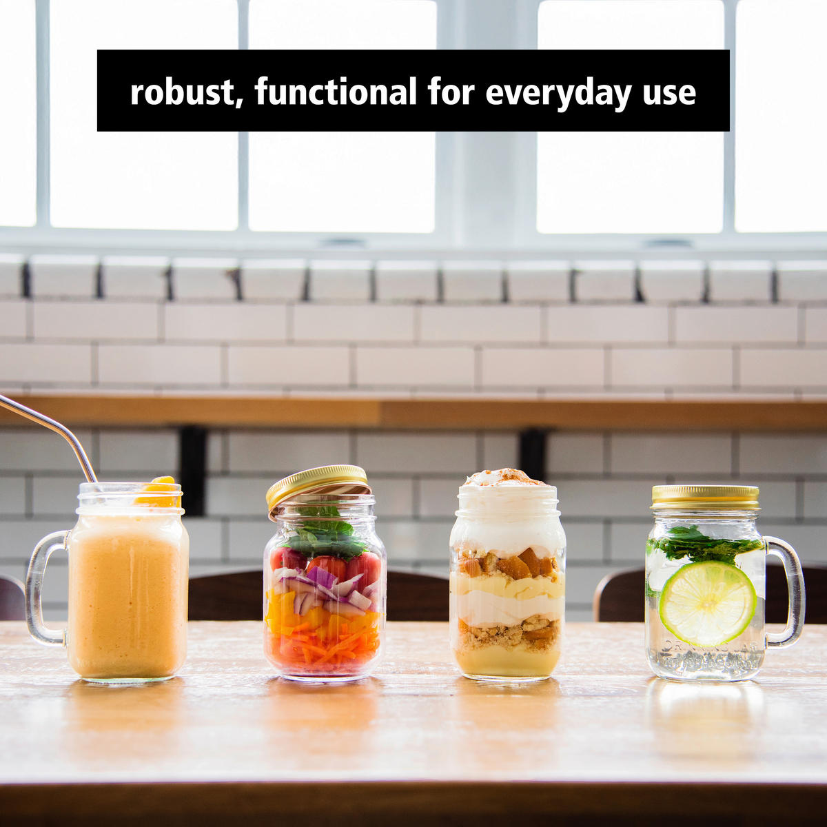 GLÄSERSET DRINKING JARS  12-teilig  - Klar, Basics, Glas (9/13,5cm)