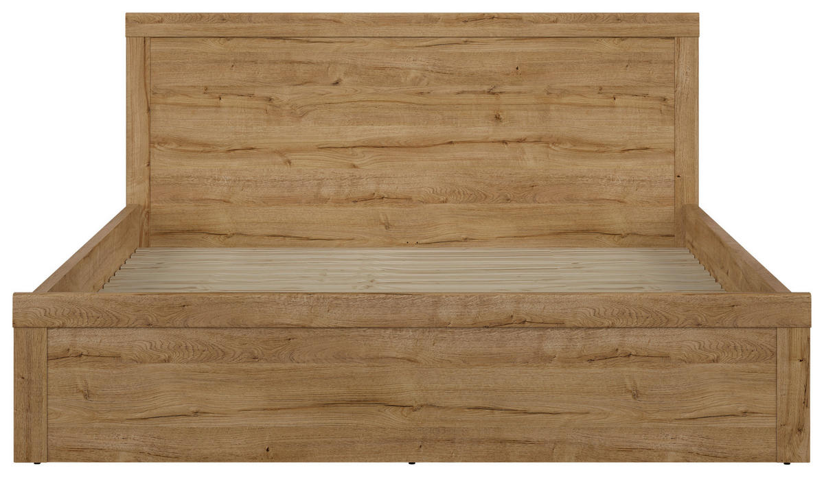 ÁGY 180/200 cm  tölgyfa  - fekete/tölgyfa, Modern, műanyag/faalapú anyag (180/200cm) - MID.YOU