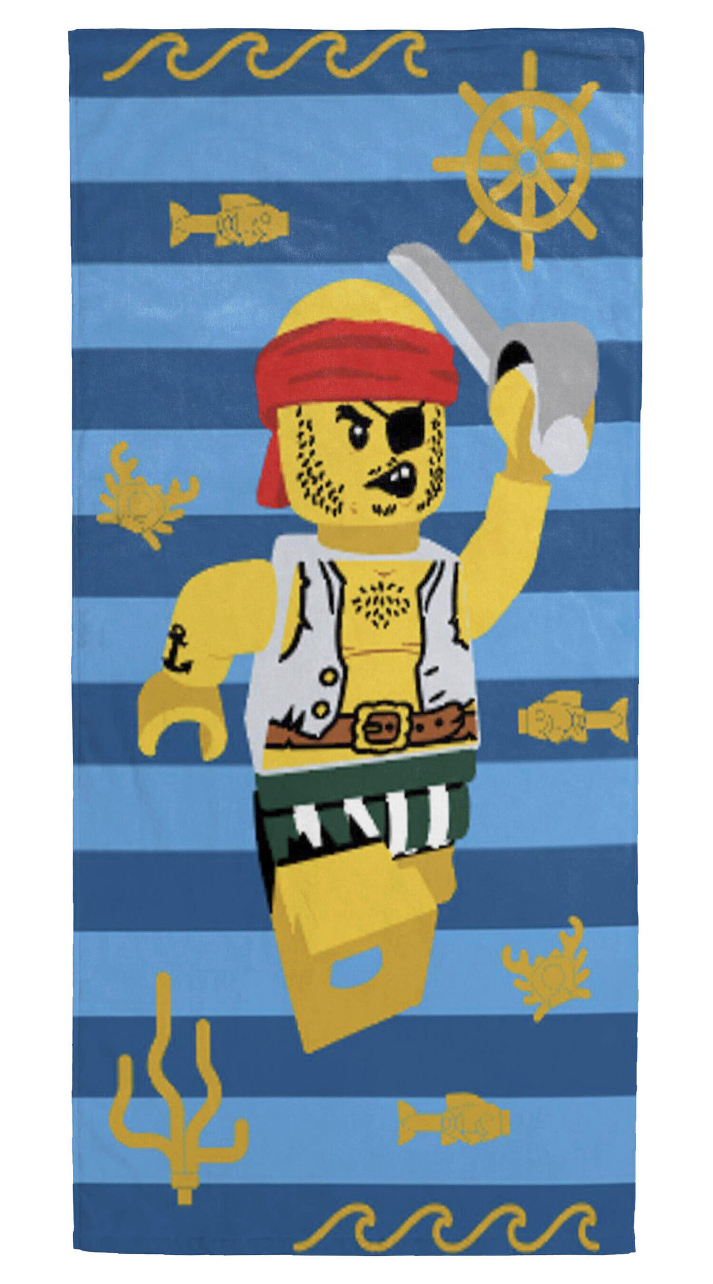 STRANDTUCH Lego Pirate Blau 150/70 cm  - Blau, Basics, Textil (150/70cm)