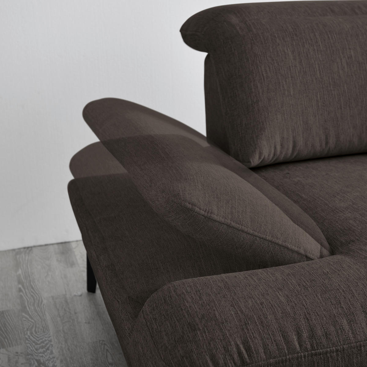 HÖRNSOFFA i vävt tyg brun  - brun/svart, Design, metall/textil (289/180cm) - MID.YOU