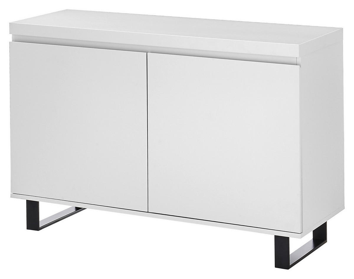 KOMMODE 111/74/40 cm  in Schwarz, Weiss  - Weiss/Schwarz, Basics, Holzwerkstoff/Metall (111/74/40cm)