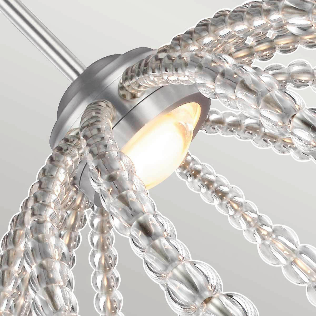 HÄNGELEUCHTE 50.9/73 cm    - Nickelfarben, Design, Glas/Metall (50.9/73cm) - Elstead Lighting