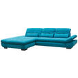 ECKSOFA Türkis Mikrofaser  - Türkis/Schwarz, Design, Textil/Metall (204/341cm) - Xora