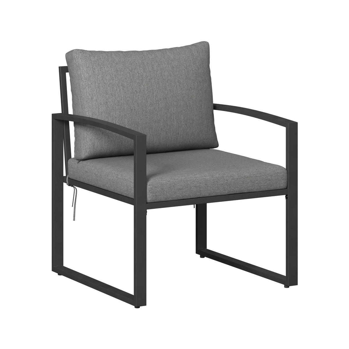 LOUNGEGARNITUR   125/47/70 cm  - Dunkelgrau, Modern, Holzwerkstoff/Textil (125/47/70cm) - Ambia Garden