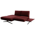 ECKSOFA  in Flachgewebe Rot Rücken echt, Armteilverstellung, Drehsitzfunktion  155/234 cm  - Rot/Schwarz, Design, Textil/Metall (155/234cm) - Dieter Knoll