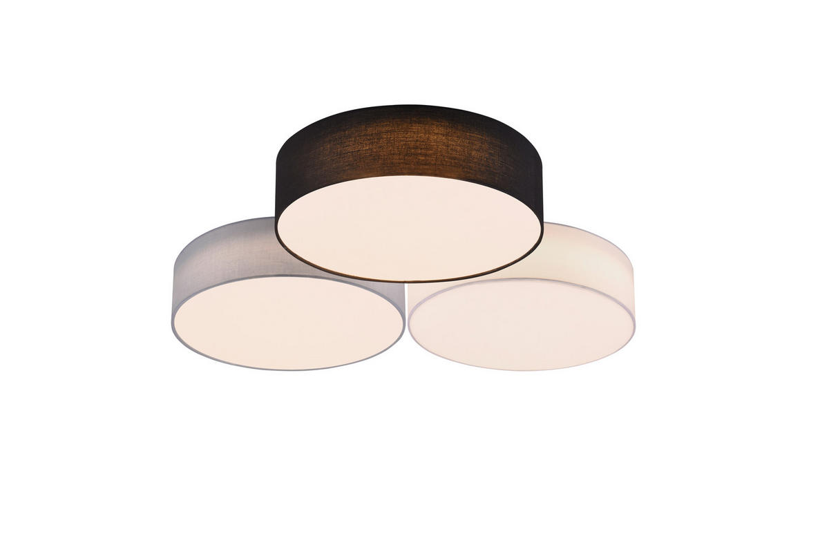 LED-DECKENLEUCHTE  64,5/14 cm    - Weiss/Schwarz, Basics, Textil/Metall (64,5/14cm) - Trio Leuchten