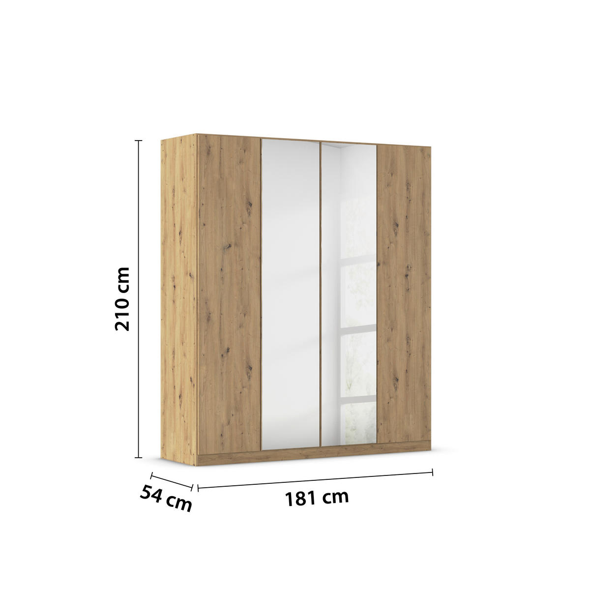 FALTTÜRENSCHRANK in Eiche Artisan  - Eiche Artisan, Holzwerkstoff (181/210/54cm) - Boxxx