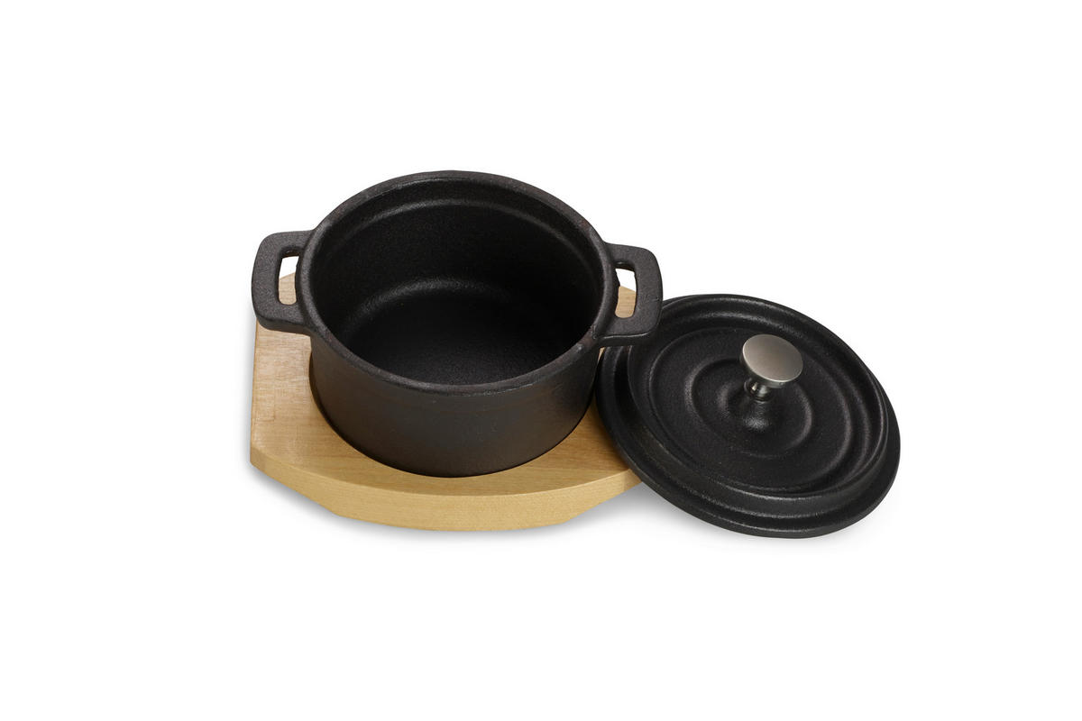 KOCHTOPFSET 4-teilig  - Schwarz, Basics, Metall (13/10/5cm) - Echtwerk