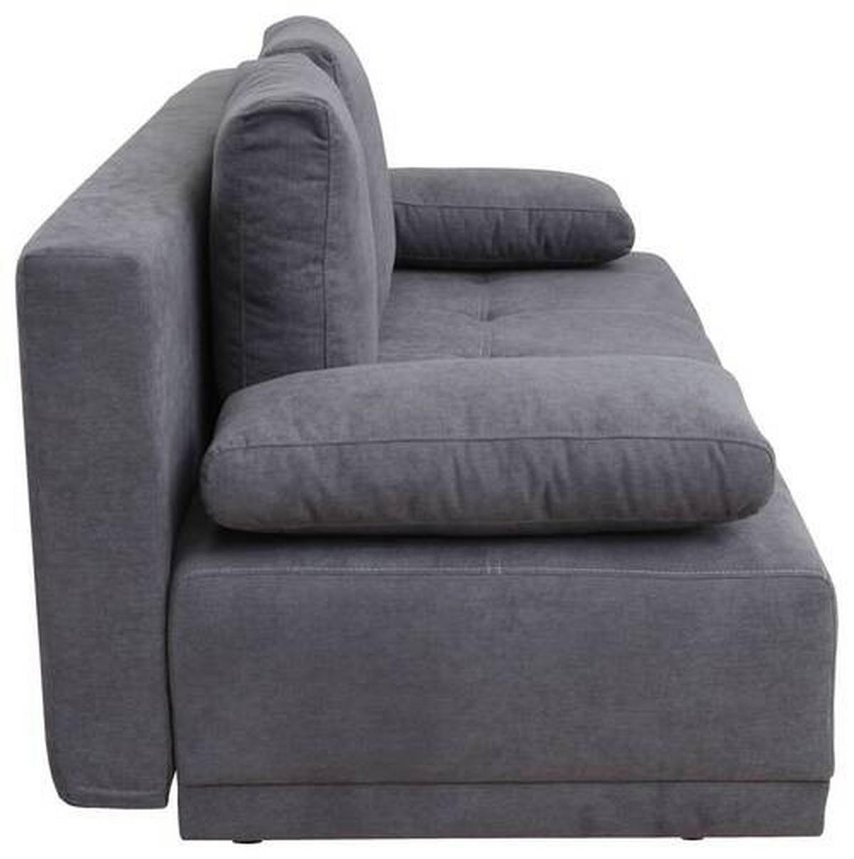 SCHLAFSOFA  mit Schlafen auf Sitzhöhe, Rücken echt Samt Anthrazit  - Chromfarben/Anthrazit, Design, Kunststoff/Textil (194/77/89cm) - MID.YOU