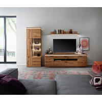 WANDBOARD Balkeneiche furniert, massiv Eichefarben  - Eichefarben, Natur, Holz/Holzwerkstoff (154/24/25cm) - Linea Natura