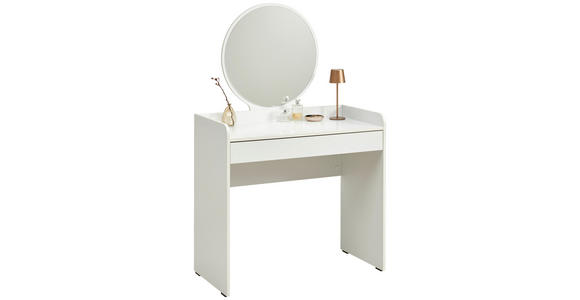 SCHMINKTISCH 90/47/142 cm, Weiß  - Weiß, Design, Glas/Holzwerkstoff (90/47/142cm) - Carryhome