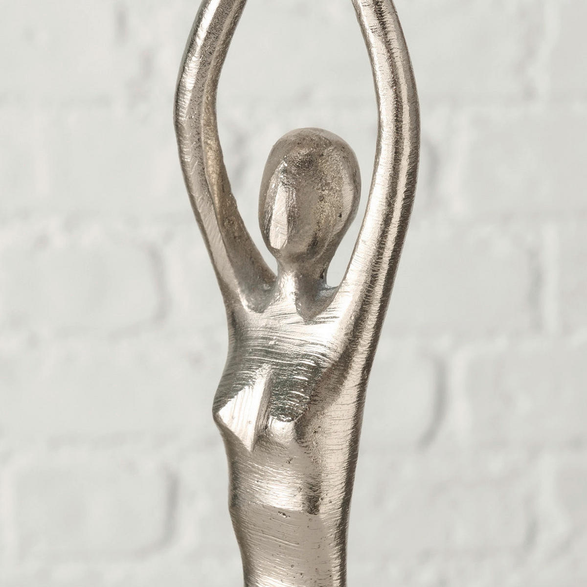 SKULPTUR - silver/naturfärgad, Basics, metall/trä (10/10/52cm)