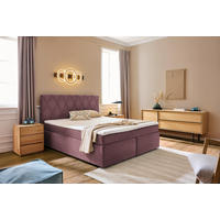 BOXSPRINGBETT 180/200 cm  in Beere  - Beere/Schwarz, Design, Kunststoff/Textil (180/200cm) - Xora