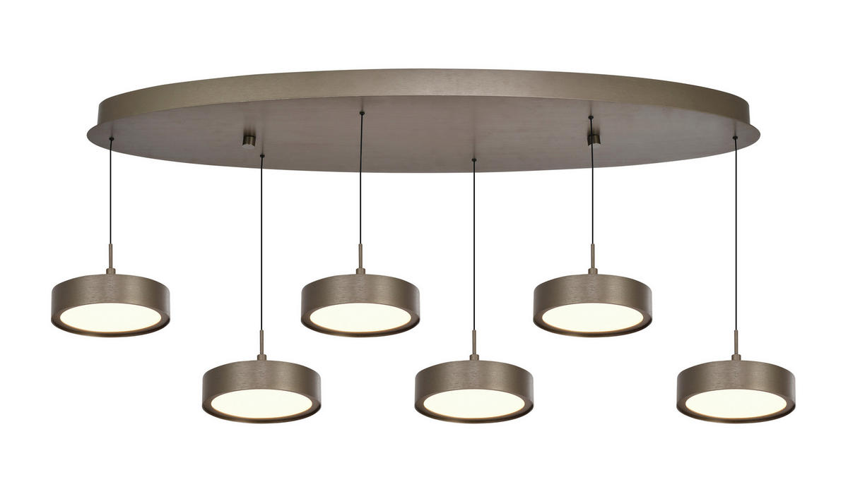 LED-HÄNGELEUCHTE Valensole 117,5/150/36,5 cm  - Bronzefarben, Design, Metall (117,5/150/36,5cm)