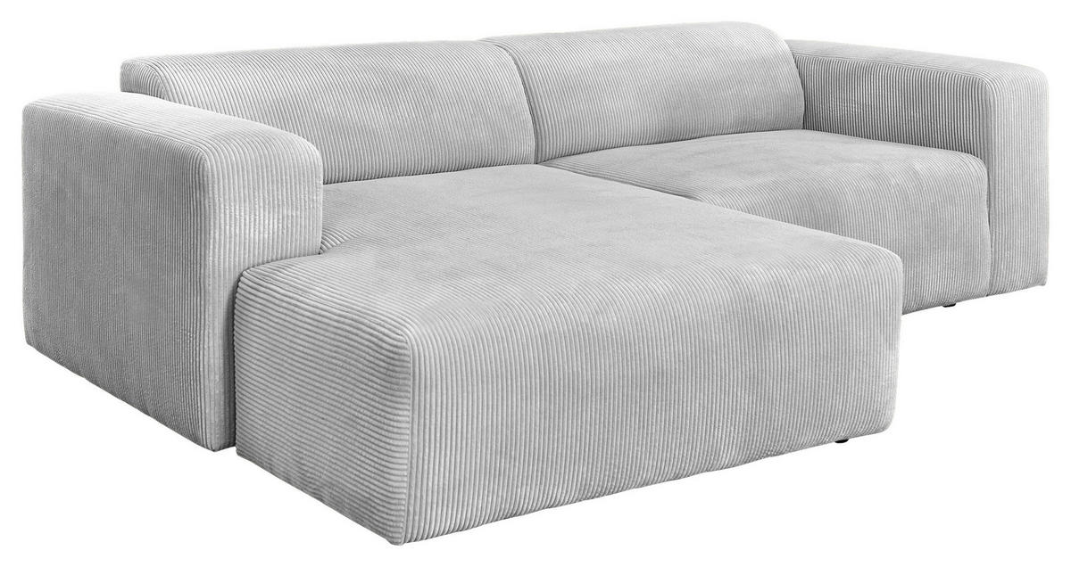 ECKSOFA BASMA Taupe Cord  - Taupe/Schwarz, Design, Kunststoff/Textil (175/298cm) - P & B