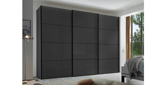 SCHWEBETÜRENSCHRANK 249/240/68 cm 3-türig Anthrazit  - Anthrazit/Graphitfarben, Design, Glas/Holzwerkstoff (249/240/68cm) - Moderano