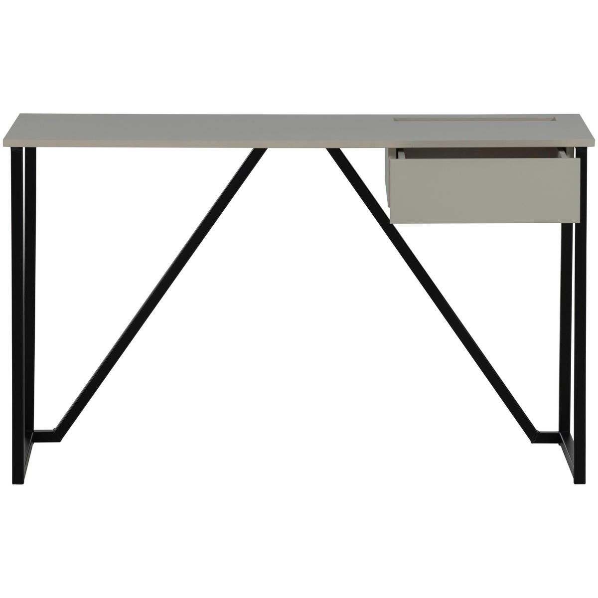 SCHREIBTISCH 126/53/75 cm  in Grau  - Schwarz/Grau, MODERN, Holz/Metall (126/53/75cm) - Livetastic