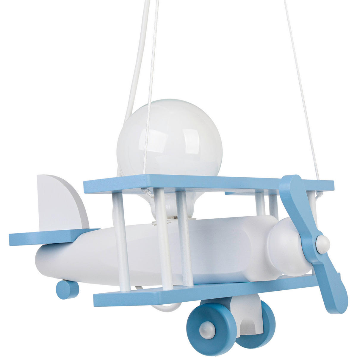 KINDERHÄNGELEUCHTE 29/31/75 cm   - Blau/Weiß, KONVENTIONELL, Holz (29/31/75cm)