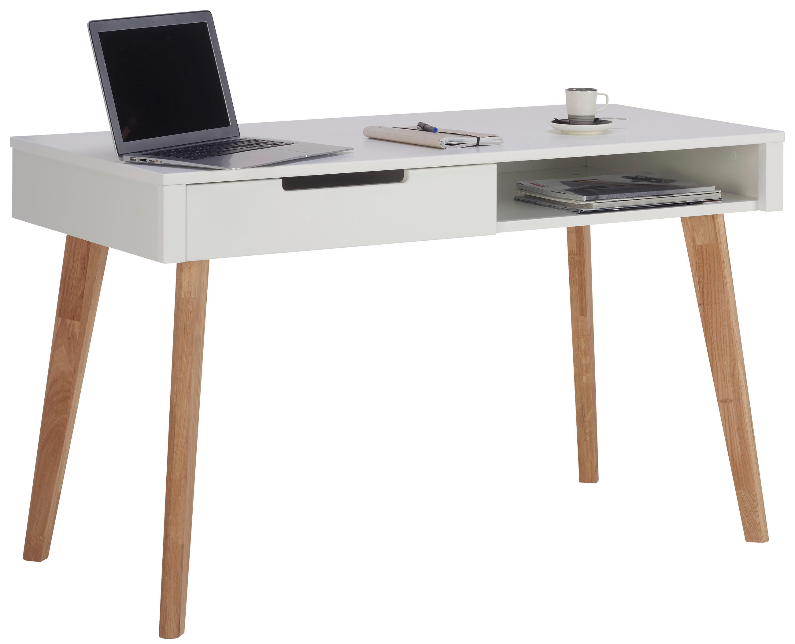 Stylife Schreibtisch Weiß, Eiche 60x72x120 cm
