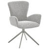 ARMLEHNSTUHL  in Eisen Jacquard, Flachgewebe  - Greige/Grau, Design, Textil/Metall (63/92/63cm) - Valdera
