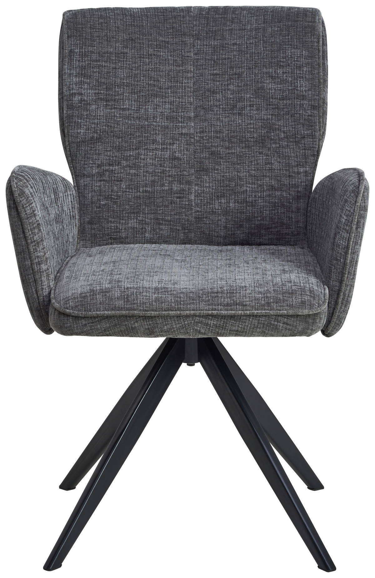 ARMLEHNSTUHL  in Eisen Leinenoptik  - Schwarz/Grau, LIFESTYLE, Holz/Textil (60/89/63cm) - MID.YOU