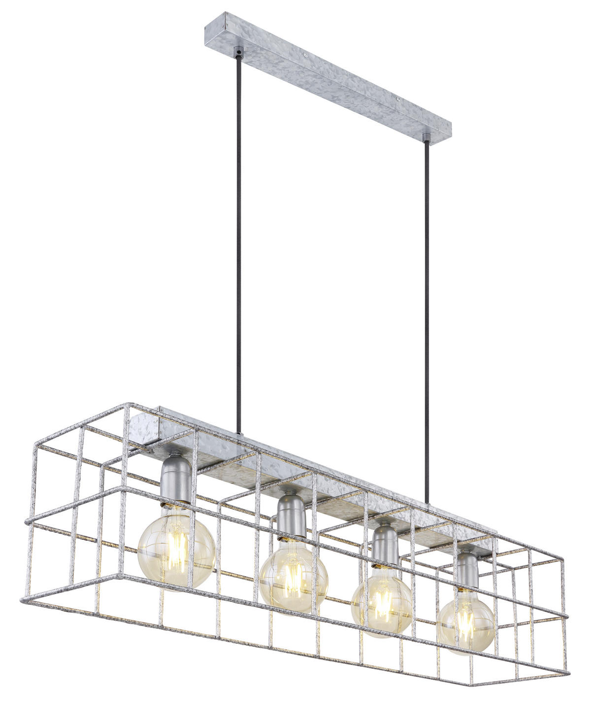 HÄNGELEUCHTE 90/20/150 cm    - Zinkfarben, Design, Metall (90/20/150cm) - Globo