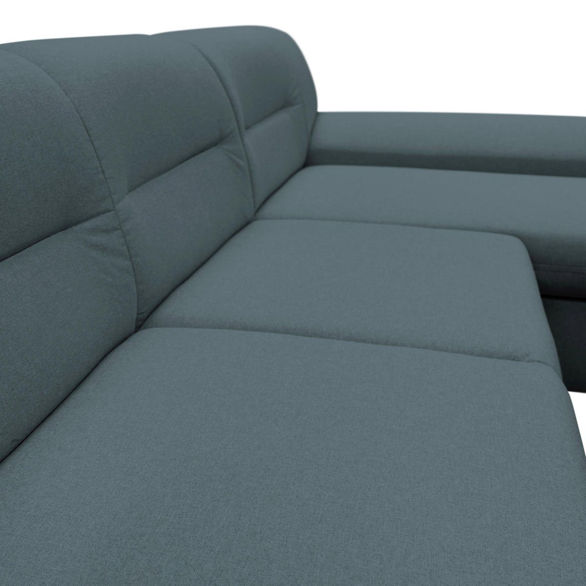 ECKSOFA Blau Flachgewebe  - Blau/Silberfarben, Design, Kunststoff/Textil (281/167cm) - MID.YOU