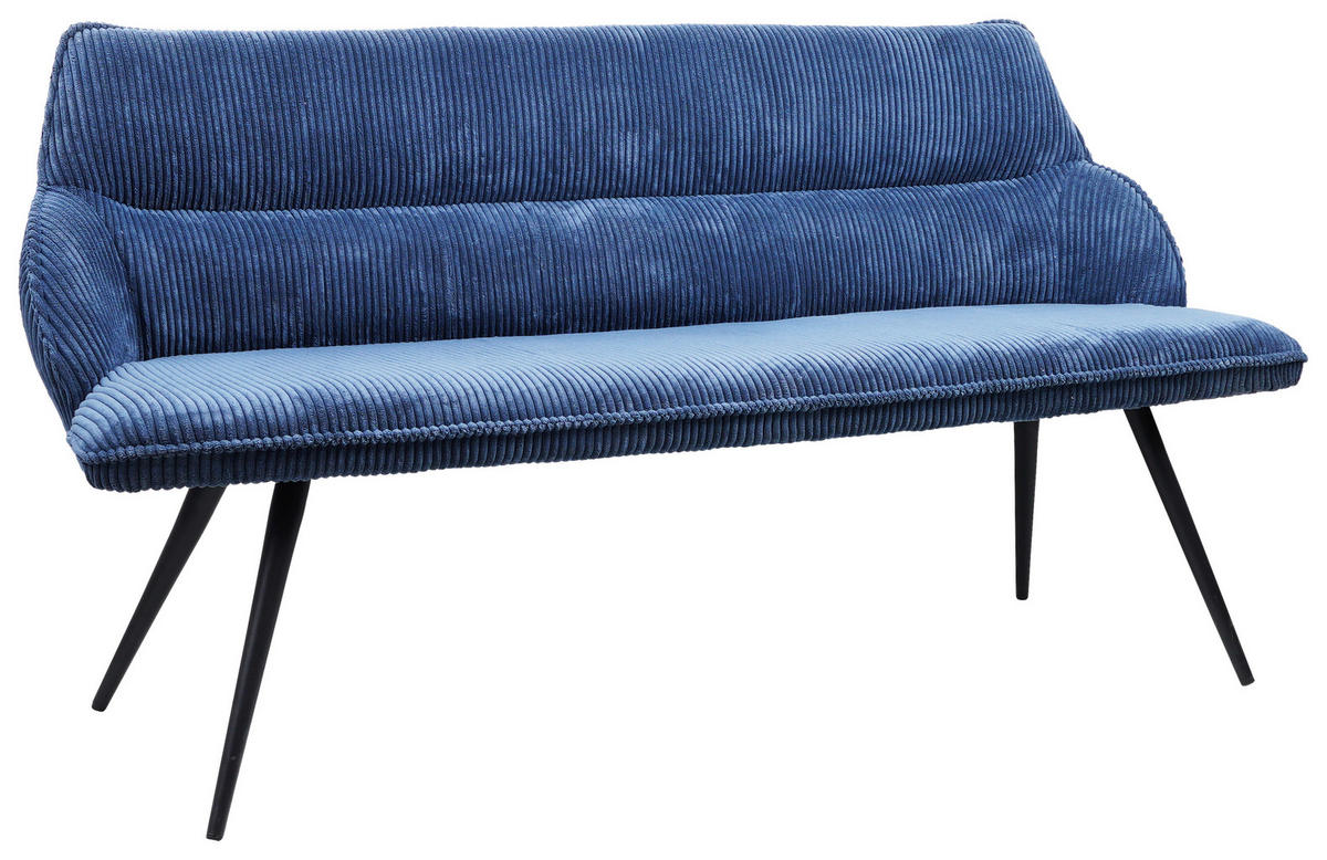 SITZBANK 163/67/85 cm Struktur Blau  - Blau/Beige, MODERN, Textil/Metall (163/67/85cm) - MID.YOU