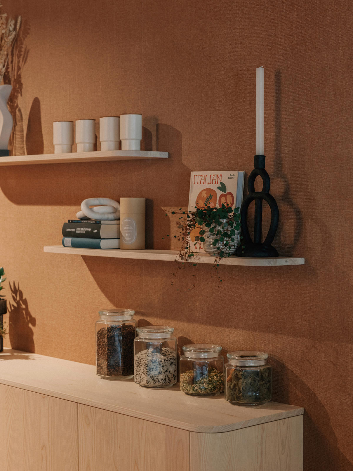 EINBAUKÜCHE   - Eschefarben, Basics, Holz - Walden