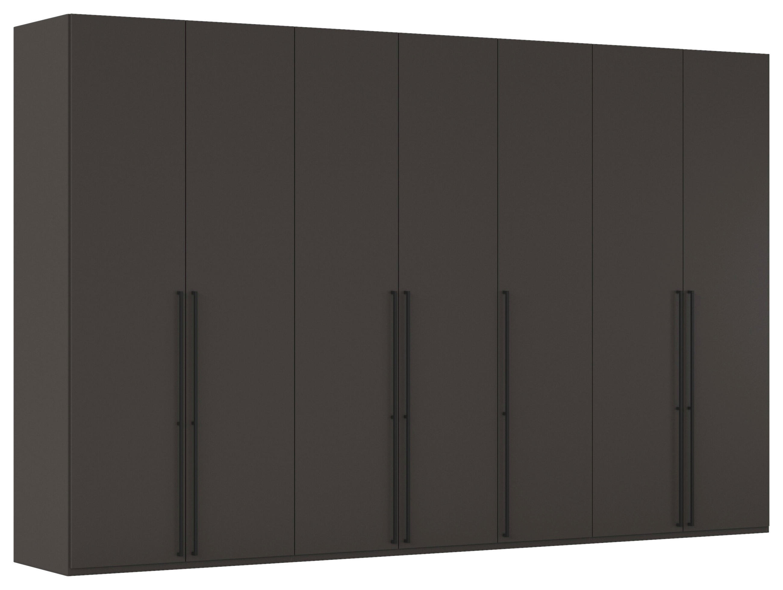 DREHTÜRENSCHRANK 350/223/61 cm,  in Graphitfarben, 7-türig  - Schwarz/Graphitfarben, Basics, Holzwerkstoff/Metall (350/223/61cm) - Novel