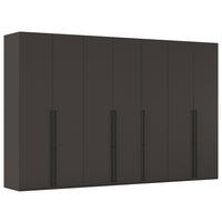 DREHTÜRENSCHRANK 350/235/61 cm,  in Graphitfarben, 7-türig  - Schwarz/Graphitfarben, Basics, Holzwerkstoff/Metall (350/235/61cm) - Novel